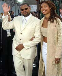 Laurence Fishburne with wife Gina