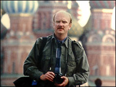 Ken Hawkins on assignment in Moscow, 2000