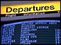 Departures sign at Gatwick Airport
