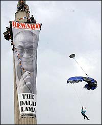 Gary Connery opens his parachute