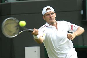 Alexander Waske in action against Greg Rusedski