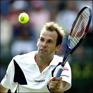 Greg Rusedski will now face Andy Roddick in round two
