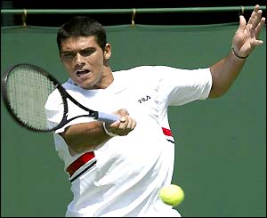 Mark Philippoussis hits a forehand
