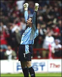Darren Ward celebrates the opening goal of the game
