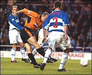 Wolves' Alex Rae scores the only goal of the game on 81 minutes