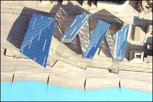 Aerial impression of the Wilkinson Eyre proposal