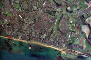 Aerial map of the Brighton and Hove area