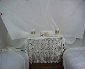 Relatives decorated Mr Smith's caravan before it was destroyed