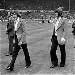 Newcastle's Alan Kennedy and Malcolm MacDonald before the 1974 final against Liverpool