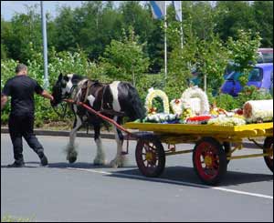 A horse-drawn dray was in the procession