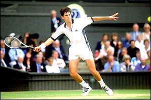 Tim Henman in action in 1998
