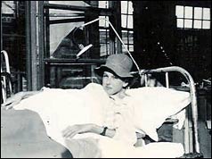 Derek Maule in hospital in 1954