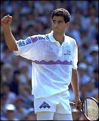 Pete Sampras celebrates winning Wimbledon in 1993