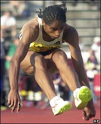 Cuba's Yamile Aldama in action in the women's triple jump