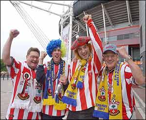 Southampton fans look forward to the FA Cup final against Arsenal
