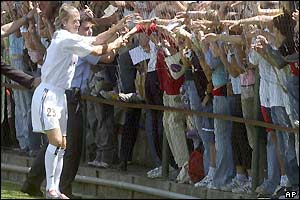 David Beckham meets Real fans at the club's training ground