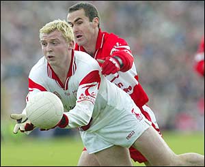 Derry forward Owen Mulligan in action at Clones