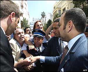 Morocco's King Mohammed VI greets Casablanca residents