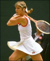 Chris Evert in action in the seventies