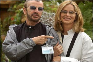 Ringo Starr and his wife, Barbara Bach, in Hasmeads Octopus Garden at the Chelsea Flower Show