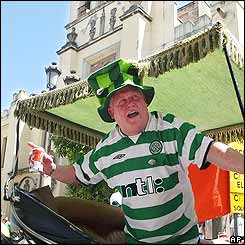 Outside Giralda Cathedral in Seville 