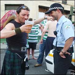 Celtic fan and policeman