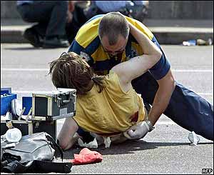 Medic treated a wounded woman