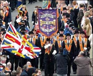 The barrier prevented the Portadown District Orange Lodge from passing any further