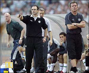 Martin O'Neill shouts orders from the touchline