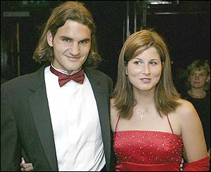 Roger Federer and his girlfriend Miroslava Vavrinec
