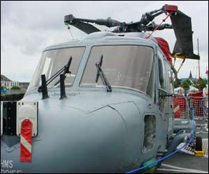 A helicopter on HMS Cardiff