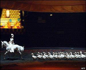 Actor from equestrian troupe Zingaro in photo preview of the festival