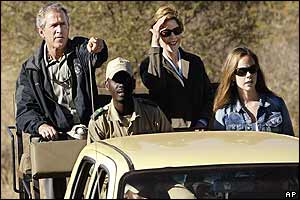 The Bush family on safari