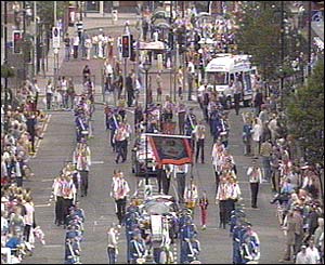 The Orangemen were marching to Edenderry, on the outskirts of south Belfast