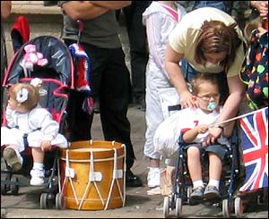 Some children enjoying the colourful spectacle