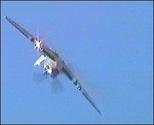 The plane caught on video