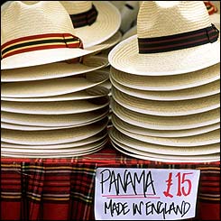A panama hat stall at Goodwood