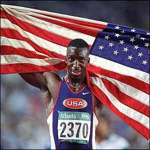 Michael Johnson won an unprecedented 200 and 400m double in Atlanta in 1996