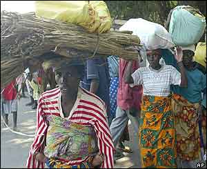 Displaced residents of Bujumbura