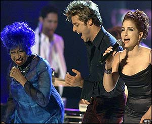 Celia Cruz, Ricky Martin and Gloria Estefan