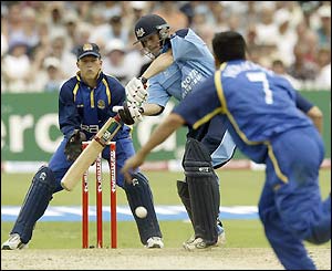 Gloucestershire's top scorer Alex Gidman during his innings of 61