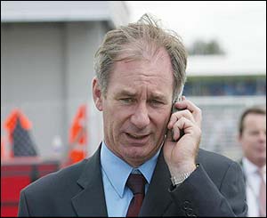 Defence Minister Geoff Hoon at the British Grand Prix 