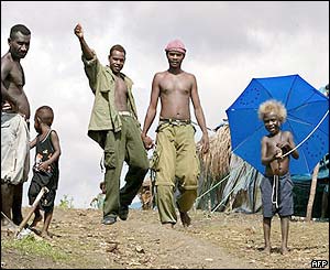 Titinge refugee camp on the outskirts of Honiara