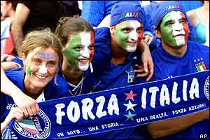 The Italians were in good spirits for most of the final