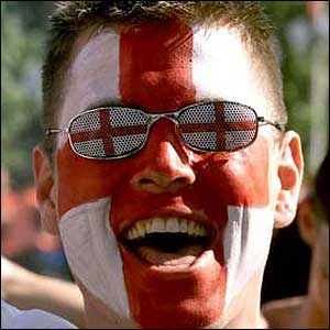 England fans celebrate the win over Germany