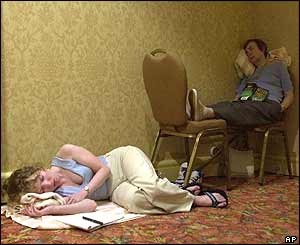 Bermuda residents sleep in hotel corridor