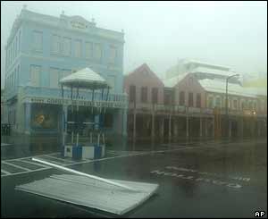 Bermuda hurricane street scene