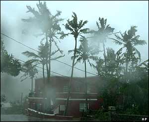 Bermuda hurricane street scene