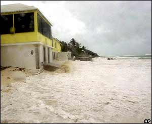 Flooded Bermuda beachfront 