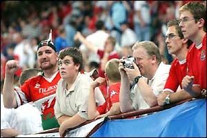 Welsh fans soak up the atmosphere in San Siro